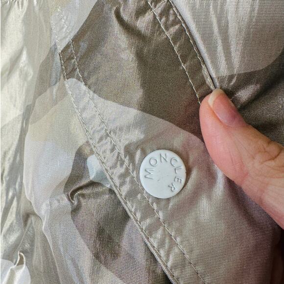 Moncler Sand Cream Beige Menchib Metallic Camo Hooded Jacket Retail $1695 2 - Picture 5 of 15